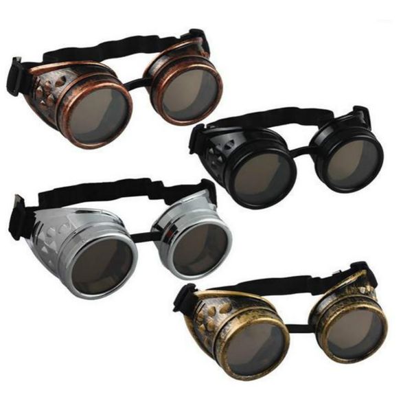 Vente en gros- Arrivée Hommes Femmes Lunettes de soleil Vintage Steampunk Goggles Punk Lunettes de soleil Soudage Cyber Gothic Costume Cosplay