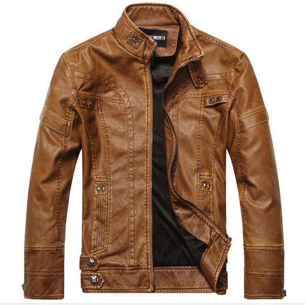 Vente en gros - Arrivée Moto Vestes En Cuir Hommes Veste Homme Jaqueta De Couro Masculina Hommes Manteaux H327