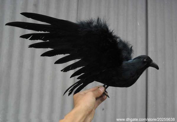 wholesale Corbeau Artificiel Noir Oiseau Corbeau Tir Accessoires Décor Pour Halloween Affichage Événement Fête Bar DIY Décoration Fournitures