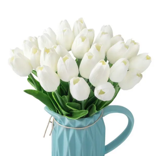 Gros fleurs de tulipes artificielles fausses tulipes fleur PU fleur de Latex pour la maison fête de mariage décor de Festival
