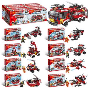 Ensemble de gros de 8 en 1 Brigade de pompiers de petite taille de bite de petite taille pour les jouets et cadeaux de puzzle pour enfants