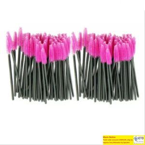 En gros attrayant 100pcslot pinceau de maquillage fibre synthétique rose OneOff brosse à cils jetable mascara applicateur baguette brosse