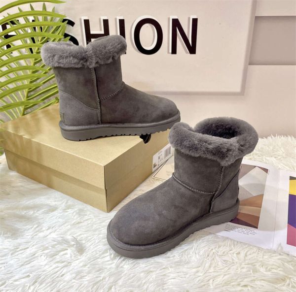 Venta al por mayor Botas de diseñador de Australia para mujer Bota de nieve Gamuza de lujo Zapatillas para mujer Moda Ultra Mini Bota de plataforma Lana de invierno Señoras Botas de tobillo de piel cálida