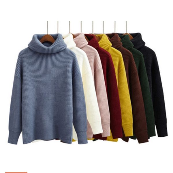 Venta al por mayor- Suéteres y suéteres de mujer de otoño Harajuku Kawaii ropa de invierno suéter coreano tendencia tortuga suéter de punto de mujer