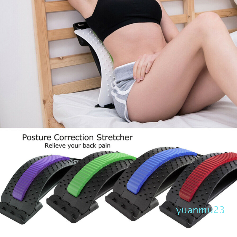 Wholesale-Back Stretcher Massager Adjustable Magic Stretcher Fitness Lumbar Support Relaxation Spine Pain Relief Posture Corrector