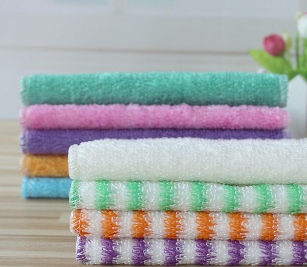 En gros fibre de bambou huile anti-adhésive plat serviette brosse bol en tissu double épaisseur 27 * 30cm 30pcs