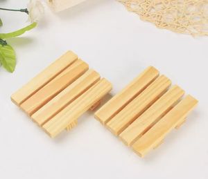 Groothandel Bamboo Soap Dish Handgemaakte badkamerhouder Natuurlijk houten dienblad Dek Baddouche Douche Schotel Craft voor keuken SN486