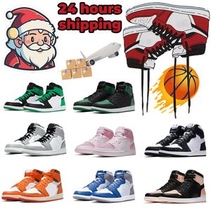 Jumpmen 1 Chaussures de basket-ball pour hommes 1S University Blue Trophy Room Chicago High OG Hyper Royal à peine orange numérique rose baskets de marche en plein air Eur 36-47