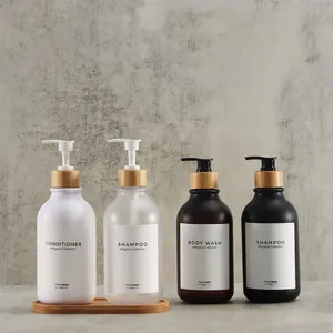 Groothandel in badgereedschap 300 ml 500 ml PET LUTE VLOETEN SOAP Dispenser Matt kleur douchegel shampoo pomp persflessen badkamer benodigdheden