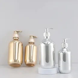 Groothandel in badgereedschap 300 ml PET LUTS SOAP Dispenser 500 ml Douchegel Shampoo Flessen Badkamerbenodigdheden