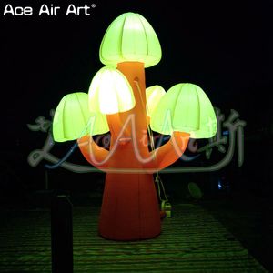 wholesale De beaux champignons gonflables de ballon de décoration de sol lumineux mené ont mené des arbres de champignons de modèle de plantes avec des lumières à l'intérieur à vendre