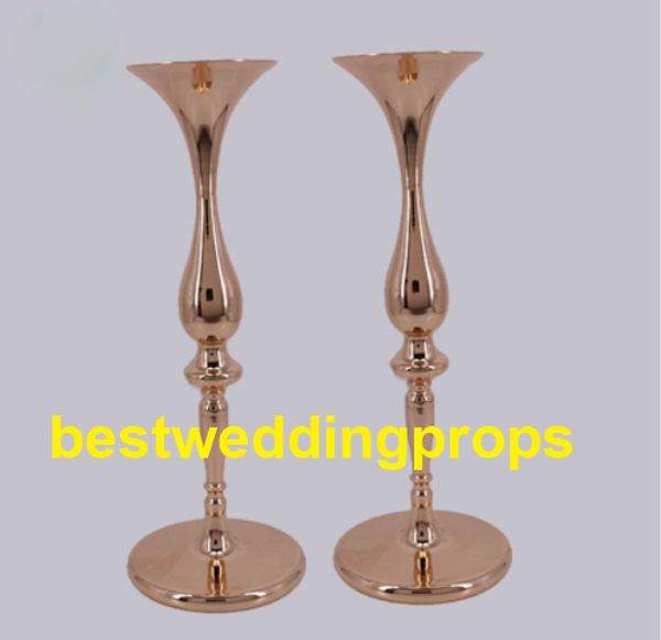 En gros belle nouvelle haute métal fleur vase or peint stand de fleurs pièce maîtresse de mariage pour la décoration de mariages