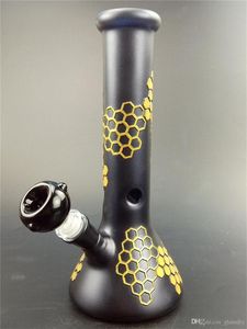 Venta al por mayor Bee Reseau Black Beaker Glass Bong Skull Oil Burner Pipes Free Male-Bowl Dab Rig Water Pipe Hookah