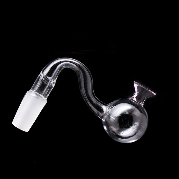 Pipes de brûleur d'huile en verre incurvé en gros avec conception 10 mm 14 mm 18 mm femelle articulation pyrex en verre d'huile en verre bol pour les accessoires de narguilé dab bang bang