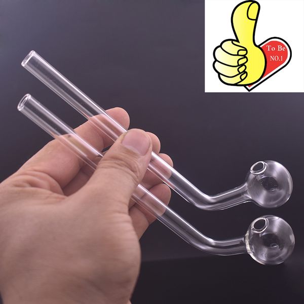 Pipes à fumer courbées en gros, gros et épais, en verre pyrex transparent, collecteur de testeur, Tube de paille