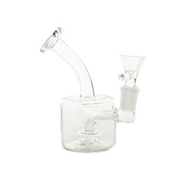 Pipe à eau en verre pour narguilé à col courbé de 5.5 pouces, petite plate-forme pétrolière avec bol à entonnoir de 14mm, vente en gros