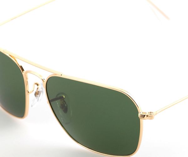 Venta al por mayor-Mejor calidad Gafas de sol de marca Hombres Mujeres Marco de aleación G15 Lente de vidrio degradado oculos de sol Con estuches y etiquetas al por menor gratis