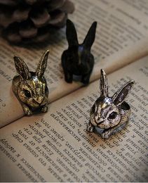 Groothandel Big Head Retro Rabbit Ring Cute Hare Sieraden Dames Bunny Ring-12 %/Lot 240420