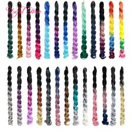 Groothandel Big Wave Bouncy Curl Sea Body Vlechten Haarverlenging 24 inch Crochet Vlechten Lange Synthetische Haarverlenging Drop Ship OMBRE CURLY