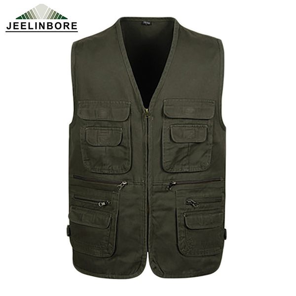 Vente en gros - Grands chantiers Printemps 2017 Nouvelle arrivée Casual gilet pour hommes, veste sans manches multi-poches de haute qualité, 4 couleurs L-4XL Plus la taille