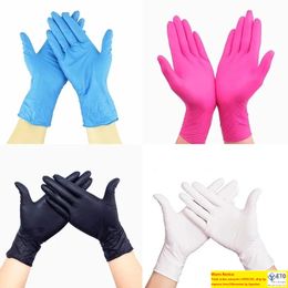 Groothandel zwart blauw wit nitril wegwerphandschoenen Poedervrij Non latex Pack van 100 stuks handschoenen Antiskid antiacidhandschoenen FY9518