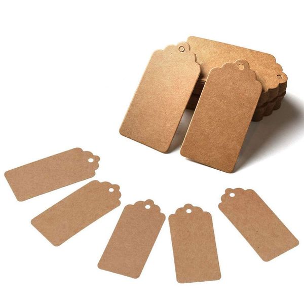 Étiquette de prix vierge en papier Kraft, étiquette cadeau, bricolage, papier brun, étiquettes en papier Kraft, DH985, vente en gros