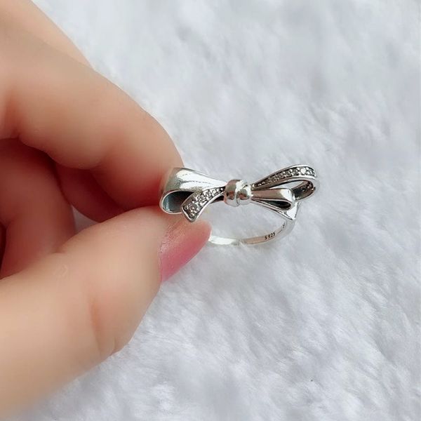 Vente en gros - Bague en cristal en argent sterling 925 avec boîte d'origine pour bijoux Pandora magnifique cadeau d'anniversaire pour femme exquise