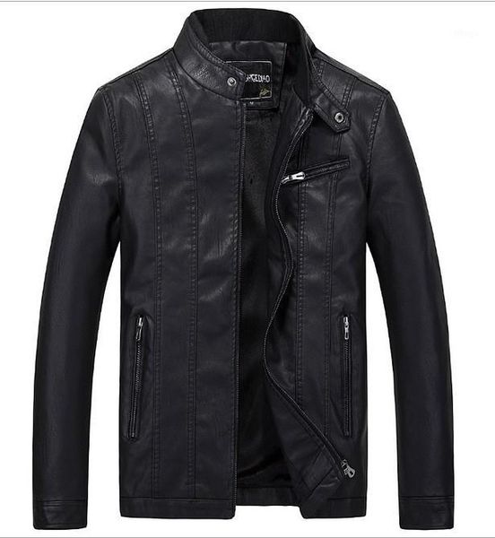 Vente en gros - Veste en cuir BOYUAN Leren Jas Heren Chaquetas De Cuero Hombre 2017 Vestes de motard en cuir pour hommes Veste en cuir noir Hommes B6271