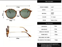 Wholesale-marque design de lunettes de soleil rondes pour hommes et femmes rétro sport lunettes de soleil femmes hommes UV400 lentilles oculos de sol avec boîte brune