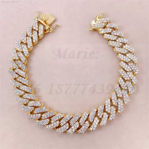 Gros Laiton Cubain Chaîne 12mm En Laiton Zircone Plaqué Or Femmes Hommes Bijoux Hip Hop Cubain Lien Chaîne Collier Bracelet