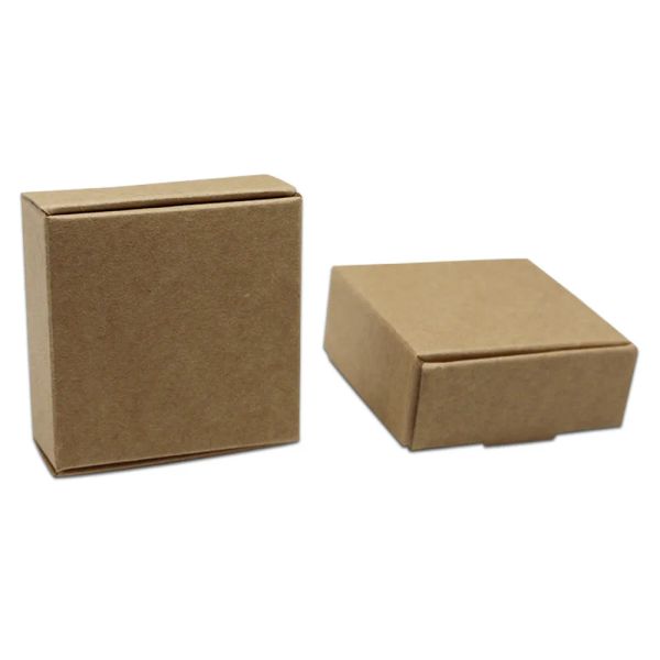 wholesale Marron 30 Pièces Papier Kraft Savon À La Main Pack Boîte pour Bijoux Ornements Carte Conseil Cadeaux De Fête Arts Artisanat Stockage Emballage ZZ