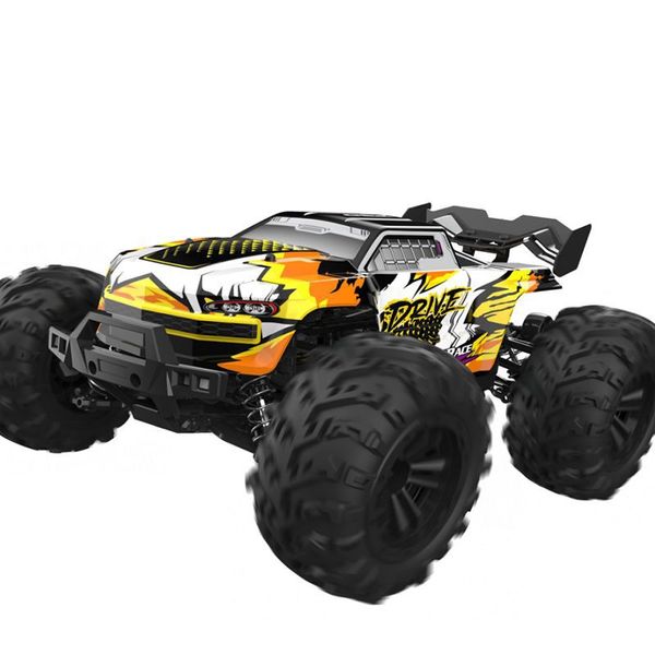 Venta al por mayor de juguetes de coche RC con motor sin escobillas 1:16, tracción en las cuatro ruedas eléctrica, competencia de coche de alta velocidad, vehículo todoterreno de pie grande, modelo de coche de control remoto, regalo para jóvenes