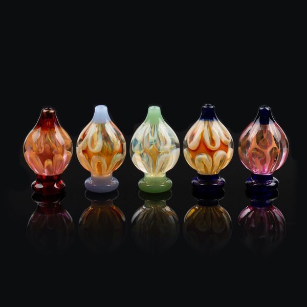 wholesale Fumar burbujas Glass Carb Caps para Flat Top Quartz Banger Nails Glass Water Bongs Dab