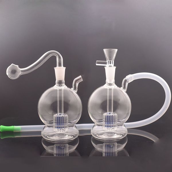 Gros Buld forme 10mm femme fumer eau dab rig bong avec brûleur à mazout en verre ou bol de tabac tuyau en silicone paille