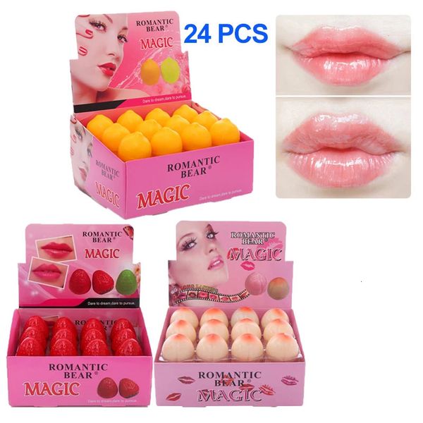 Venta al por mayor a granel 2412PCSBálsamo labial Set Belleza Bálsamo de frutas Maquillaje Labios Cuidado Melocotón Bálsamo labial Fruta Lindo Bálsamos labiales Lápiz labial hidratante 240226