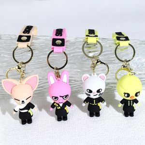 Groothandel Bulk Anime Autosleutelhanger Charme Accessoires Sleutelhanger Schattig Straatkinderen Paar Studenten Gepersonaliseerde Creatieve Valentijnsdag Cadeau 8 Stijlen AA89 DHL