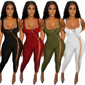 Gros vrac bind barboteuses femmes combinaisons salopette une pièce pantalon sexy maigre combishort mode solide saut costume femmes vêtements klw7257