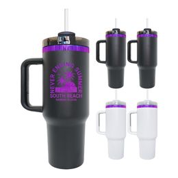 Vente en gros H2.0 40oz gobelet étalé violet avec bottes extincteur double mur 304 Masse de voyage à vide à vide en acier inoxydable 20pcs / boîtier en stock