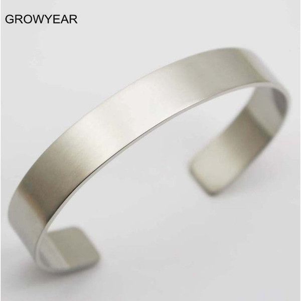 Venta al por mayor a granel unisex en blanco metal brazaletes pulseras 316l acero inoxidable liso color plata brazaletes para hombres mujeres Q0719