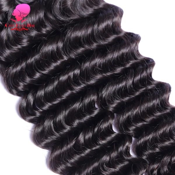 Paquetes al por mayor 3 4 cabello barato paquetes de ondas profundas brasileñas Remy Human Hair Weave Extensions 12 - 30 pulgadas de color natural para color