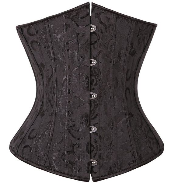 Gros-Burvogue Femmes Acier Os Taille Formation Corset Bustiers Underbust Cincher Sport Shaperwear Corselet Faja Reductora Cinturilla