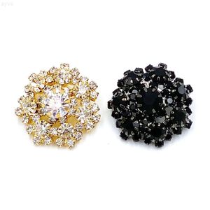 Gros bouton Bling Vintage noir cristal strass tige boutons de couture