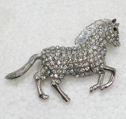 12pcs/lot Wholesale Crystal Rhinestone Horse Brooches Fashion Costume Pin Brooch jewelry gift C362