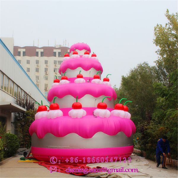 En gros peut personnaliser le gâteau gonflable géant publicitaire des balles gonflables pour les fournitures de fête d'anniversaire et la décoration de concert