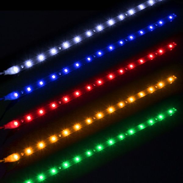 Bande LED flexible décorative pour voiture, vente en gros, étanche, 12V, 30cm, 15SMD, feux de jour, bande LED pour voiture, lumière DRL