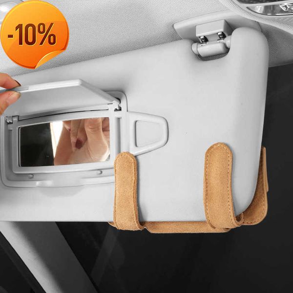 Venta al por mayor Car Case Suede Visor Anteojos Clip Organizador Anteojos Titular Almacenamiento protector con cierre magnético Accesorios interiores