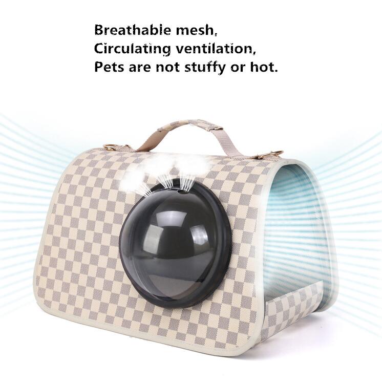Sacs à main pour chat et chien en gros 2 couleurs sortent de la capsule d'espace portable sac à bandoulière pour animaux de compagnie Plaid sac à main