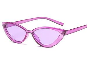 Groothandel-kat Eye Style Clear Frame Zonnebril Dames Paars Rood Roze Zomer Accessoires voor Strand Mode Vrouwelijke Zonnebril