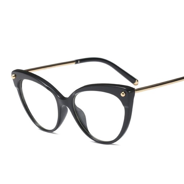 Marco al por mayor gafas de sol del ojo de gato-claro al por mayor de moda marcos de las lentes de las mujeres de la miopía de cristal de las gafas