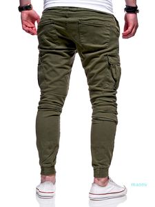 Pantalon cargo rayé en gros-causal Pantalon de sport pour homme Pantalon de fitness pour homme avec cordon de serrage Mode Vêtements de course